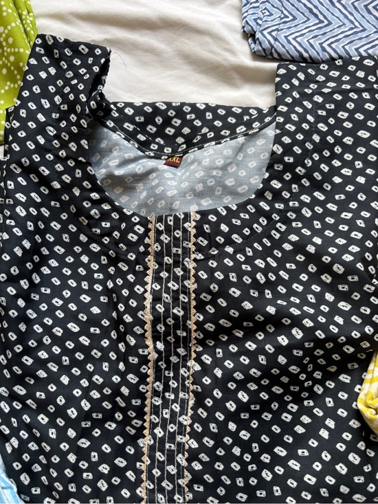 Dresses & Skirts - Black Textured Indian Kurti XL – Elegant Casual Ethnic Top